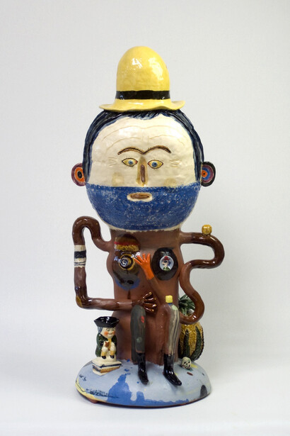 Up the garden path. Works from the garden shed, artwork in exhibition. Courtesy of Olsen Gallery