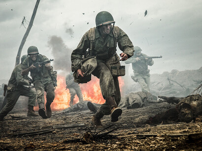 Una scena del film La battaglia di Hacksaw Ridge