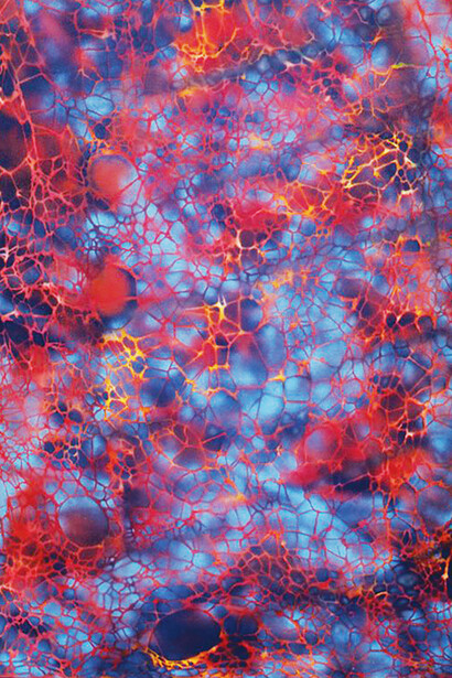 'No Fire Escape' Weaving painting, acrylic on canvas, 44” x 58”, 2011