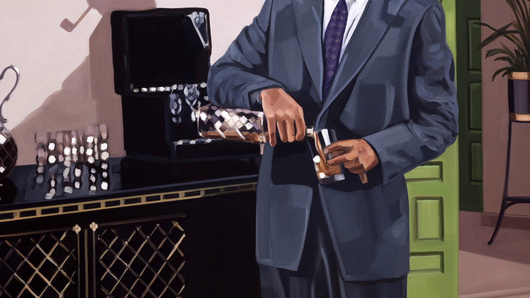 Kristen Thiele, Piper, 2014, oil on panel, 17.5 x 24 inches