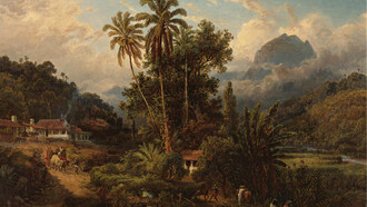 Hacienda en San Esteban, Carabobo, Venezuela. Óleo de Ferdinand Bellermann (Museos Estatales de Berlín, Alemania)

