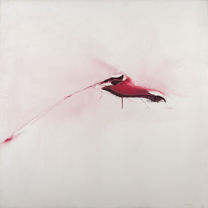 Renata Rampazzi, Ferita, 1980, olio su tela, cm 110 x 100