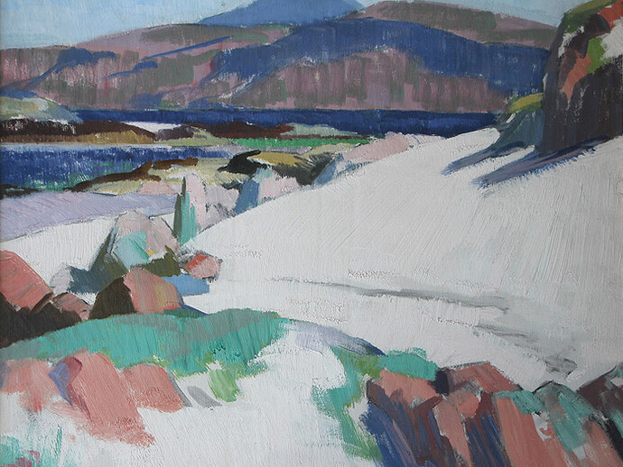 Iona North End and Ben More, Mull, oil on panel, 36 x 43 cm