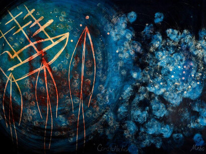 Under southern skies, artwork in exhibition. Courtesy of Australian National Maritime Museum