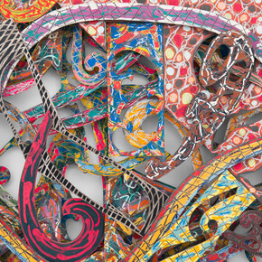 Frank Stella, Mosport 4.75x, 1982. Alkyd and magna on etched magnesium, 114 x 126 x 24 inches