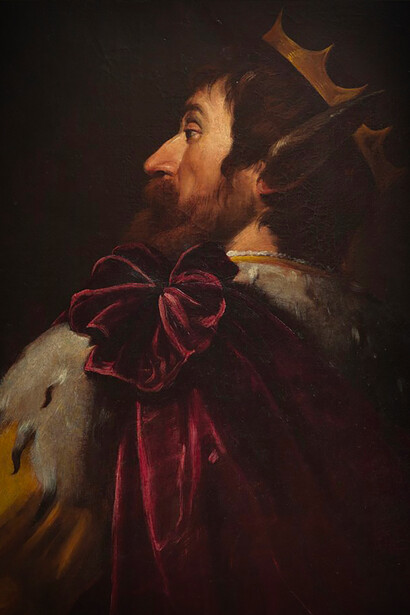 Le roi. Sa vérité est résumée par la distribution, le partage du perçu, selon des critères de droit, de justesse et d’adéquation afin de traiter avec justice ses sujets © Roi Midas, Musée des Augustins, Paris
