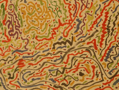 Jack Kerouac, Senza Titolo, N.D., olio e pennarello, 14 x21,2 cm