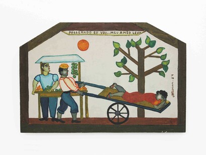 Mirian Inês da Silva, Passeando eu vou... Meu aôr leva, 1984, óleo sobre tela, 29 x 45 cm ©Germana Monte-Mór