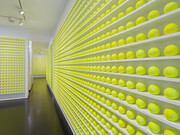 Installation views: David Shrigley, ‘Mayfair Tennis
Ball Exchange’, solo exhibition, Stephen Friedman
Gallery (2021). Copyright David Shrigley. Courtesy
the artist and Stephen Friedman Gallery, London.
Photo by Mark Blower.