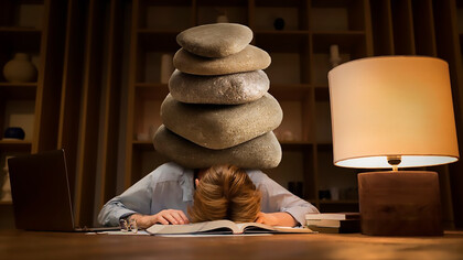 Delve into the poignant depiction of an individual grappling with the burdens of sleep deprivation and mental health struggles in this compelling photo