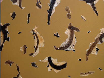 SKII @, I have nothing to say, but I am saying it anyway , 2014, detail, 100 x 100 cm, acrylic and spray paint on canvas