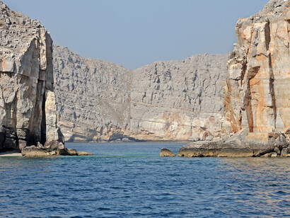 The fjords of Musandam are dramatic, sea-carved inlets that slice deep into the mountains along Oman’s northern tip