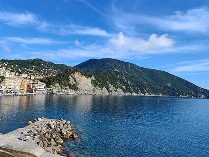 Camogli dal molo porticciolo, Genova, Italia