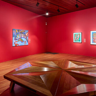 Contemporary painting in Papua New Guinea, exhibition view. Courtesy of De Young Museum