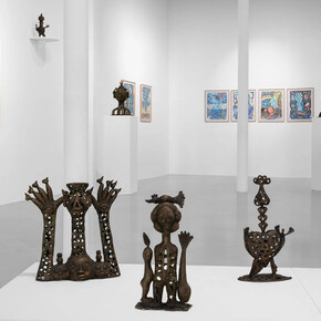 Hervé Yamguen, Nos géographies intimes (Our intimate geographies), exhibition view. Courtesy of Afikaris Gallery