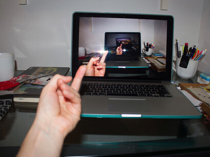 Alona Weiss, Plagiarism Will Liberate Us From Our Rebellious Sins, 2014, Photograph on acrylic, light-box, 7 ½ x 10 ½ x 1 ½ inches