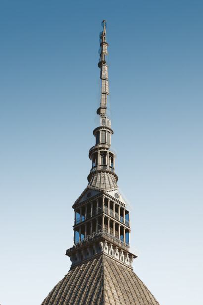 Punta della Mole Antonelliana, simbolo della città, Torino, Italia