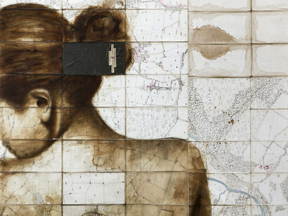 Fabio Imperiale, Grenelle, tecnica mista su tela, 100x100cm