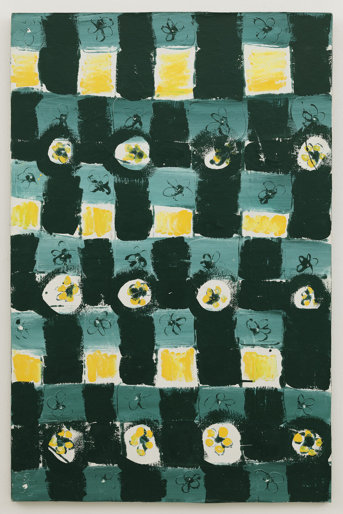 Ree Morton, Untitled (Signs of Love) 1976, oil on canvas, 40 x 26 in/101.5 x 66 cm. Courtesy Alexander and Bonin, New York