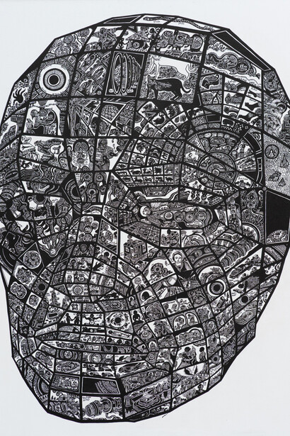 Atthaphon Suetrongprasert, The dirst AI pair no.1 (detail), 2026. Courtesy of Number 1 Gallery