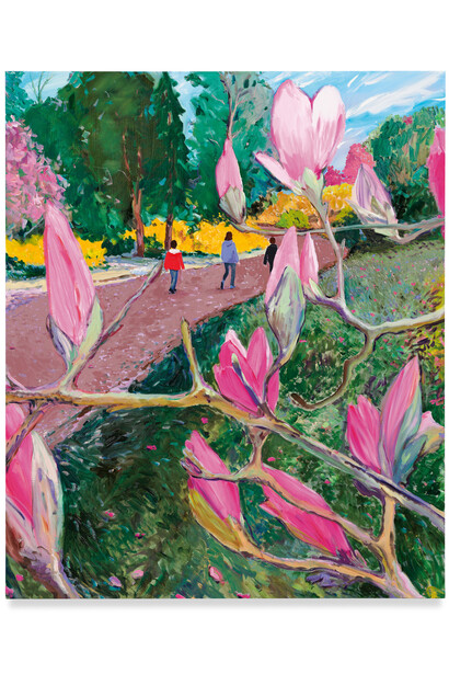 Sebastian Blanck, Magnolia Road, 2022, oil on linen, 60x50 inches, signed, titled, and dated (verso). Courtesy the artist and Miles McEnery, NYC