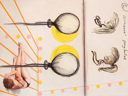 Maia Naveriani 'Balloons' 2005, coloured pencil on paper, 148 x 114 cm