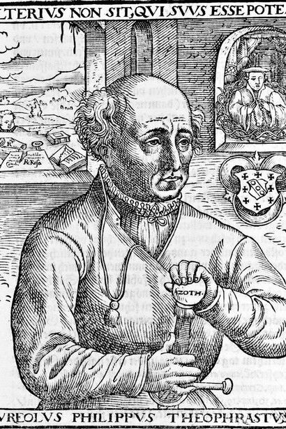 Frans Hogenberg, 1567. Un ritratto di Paracelso che impugna una spada 