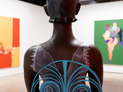 Tschabalala Self, Around the way, exhibition view. Courtesy of Espoo Museum of Modern Art