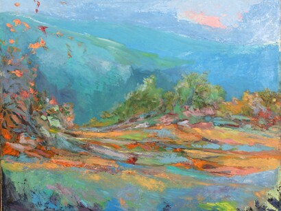 Paolo Salvati, Sogno di primavera d’alta montagna, olio su tela, 60x70 cm, 1974