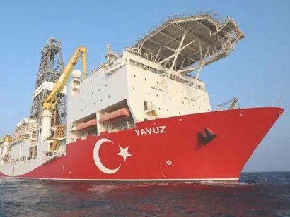 The Yavuz oil tanker in the Mediterranean sea