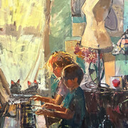 Amy R. Peterson, Homespun transcendence (detail). Courtesy of Beverly McNeil Gallery