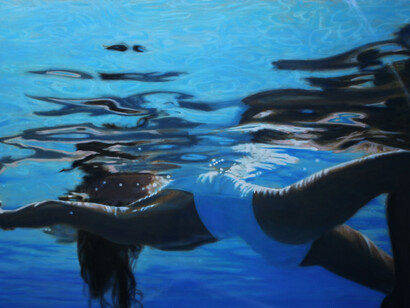 Carol Bennett, Moonlighting, Oil and Acrylic on Wood Panel, 40 x 60 inches, 2014