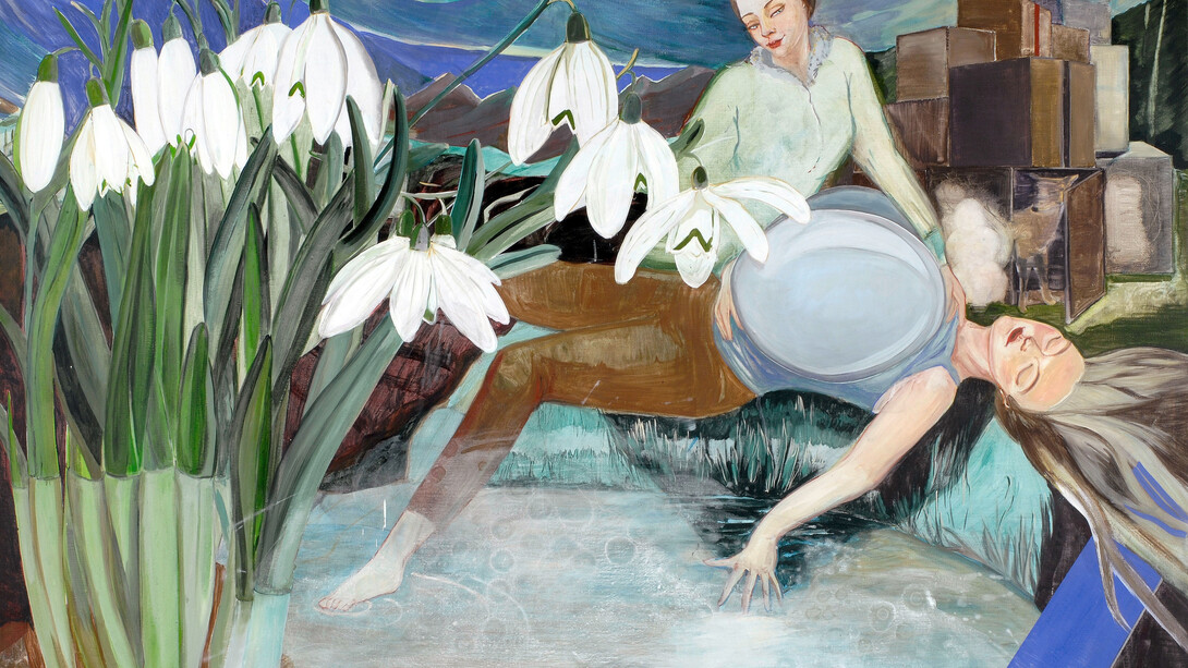 Rosa Loy [German, b. 1958], Trost (Comfort), 2009, Casein on canvas, 63 x 82.75 inches, 160 x 210 cm