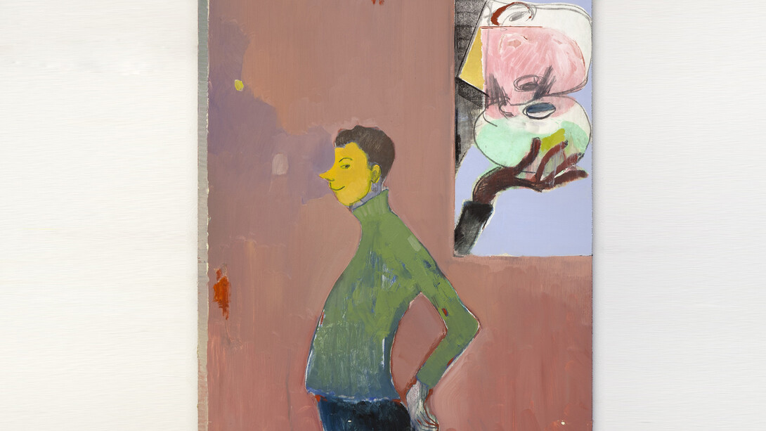 Sanya Kantarovsky, Kolobok, 2014, Oil, watercolor, pastel and charcoal on linen, 34 x 26" / 86.4 x 66cm. Photo credit: Dawn Blackman. Courtesy of the artist and Casey Kaplan, New York 
