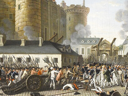 Storming of the Bastille and arrest of the Governor M. de Launay, July 14, 1789 