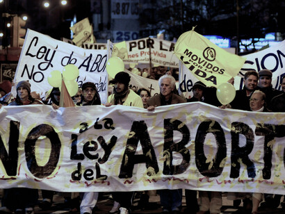 Manifestación contraria el aborto en Chile