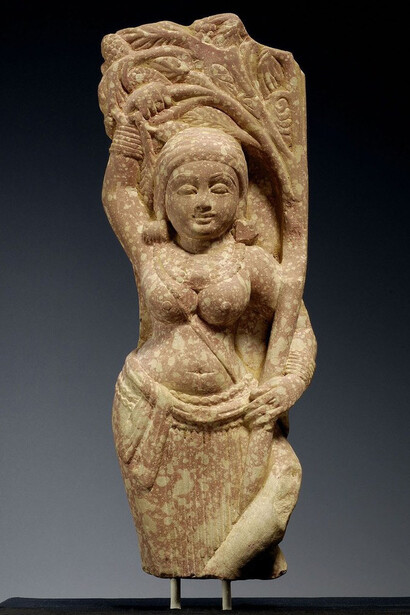 Indian, Uttar Pradesh
Yakshi
1st century BC
Sandstone
16 ¼ x 6 in. (41.2 x 15.2 cm)
Sidney and Lois Eskenazi Museum of Art