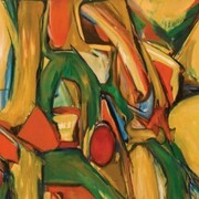 Budd Hopkins, detail of Imperial, 1957, Oil on canvas, 42 x 63 inches (106.75 x 160 cm)