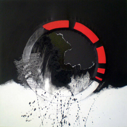 Piero Baiamonte, Movimento dinamico, 2011, olio su tela estroflessa, 60 x 60 cm