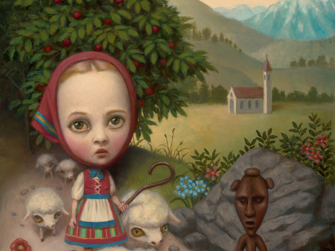 Little Shepherdess 36 x 28 cm - 14 x 11 in Oil on Canvas 2014. Detail