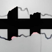 Rudolf Sikora, Half-life Period, 1994/1998, drawing on the wall, neon light, wood, installation, 84 x 171,5 x 7 cm, Photographer: Marko Horban