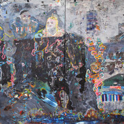 Thomas Brezing, Breathing my father in, diptych, oil on canvas, 200 x 400 cm
