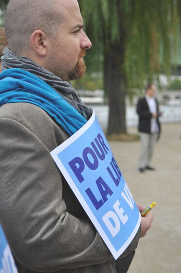 European vapers hold a protest in Strasbourg, France