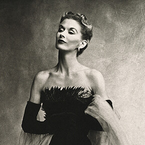 Irving Penn (American, 1917–2009), Rochas Mermaid Dress (Lisa Fonssagrives-Penn), Paris, 1950, Platinum, palladium print, 1980, 19 ⅞ × 19 ¾ in. (50.5 × 50.2 cm). Promised Gift of The Irving Penn Foundation to The Metropolitan Museum of Art, New York © Condé Nast Publications, Inc.