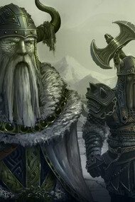 Vikings, as hulking, bearded men 