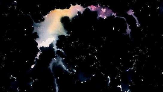 Iorio, Odysseia Universe92, Acquerello, Carta, Led, Batterie, Cavi, Elettrici, Alluminio, 70x100x2cm, 2012, Roma