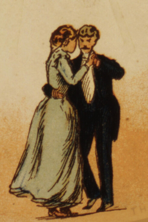 Fenaquistoscopio de Eadweard Muybridge, 1893 (detalle). La aparición del vals cantado demuestra que este género no se quedó encerrado en la danza, sino que encontró en la voz humana una nueva manera de expresar nostalgia, amor y pertenencia