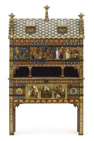 The Yatman Cabinet, designed by William Burges, made by Harland & Fisher, 1858, England. Museum no. CIRC.217-1961. © Victoria and Albert Museum, London