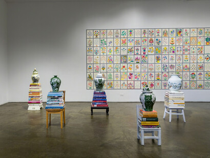 Installation view of A Cat in God’s Garden by Luisa Caldwell
Image courtesy of Smack Mellon. Photo by Etienne Frossard.