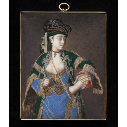 Jean-Etienne Liotard, Laura Tarsi, c. 1741, Watercolour and bodycolour on ivory, 9.6 x 7.7 cm, Lent by the Syndics of the Fitzwilliam Museum, Cambridge, inv. PD9-2006, Photo (c) Fitzwilliam Museum, Cambridge